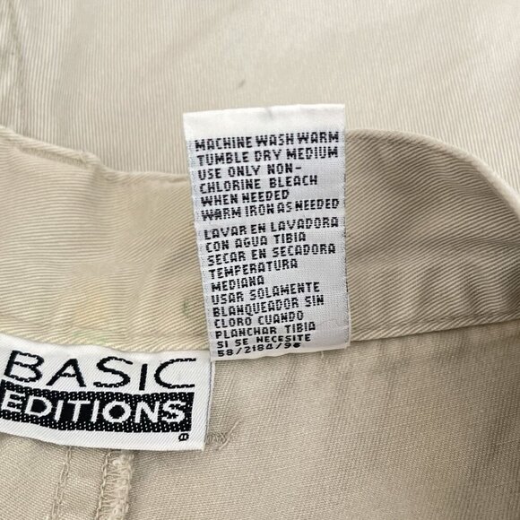 90s Vintage Basic Editions Womens Khaki Tan Cargo Shorts Size 8 - Picture 4 of 11